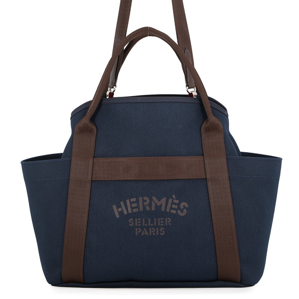 Hermes Sac de Pansage Groom SAC DE PANSAGE GROOM Navy Feu C stamp HERMES 2-wa...